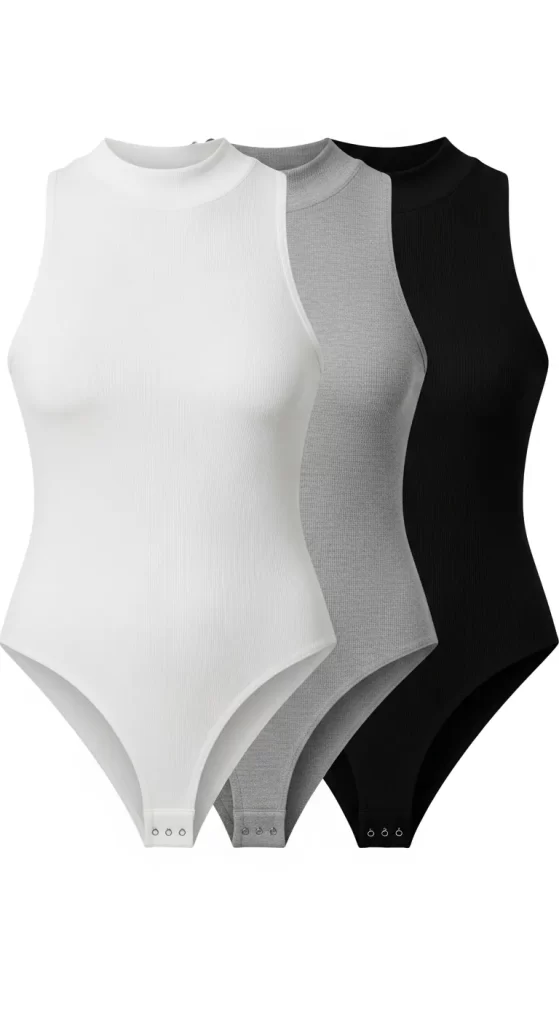 The Essential Ribbed Bodysuit Trio