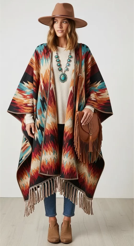 The Desert Sunset Poncho The Desert Sunset Poncho