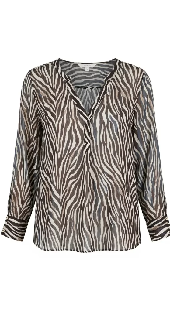 The Sheer Zebra-Print Blouse