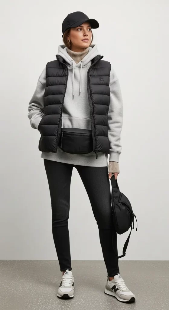 The Puffer Vest & Hoodie Layer The Puffer Vest & Hoodie Layer