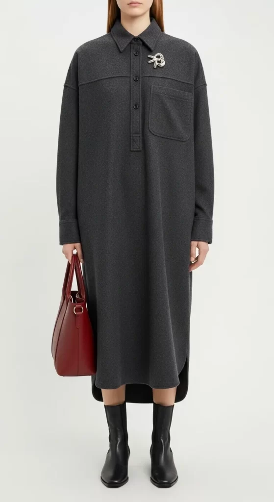 The Minimalist Charcoal Shirtdress