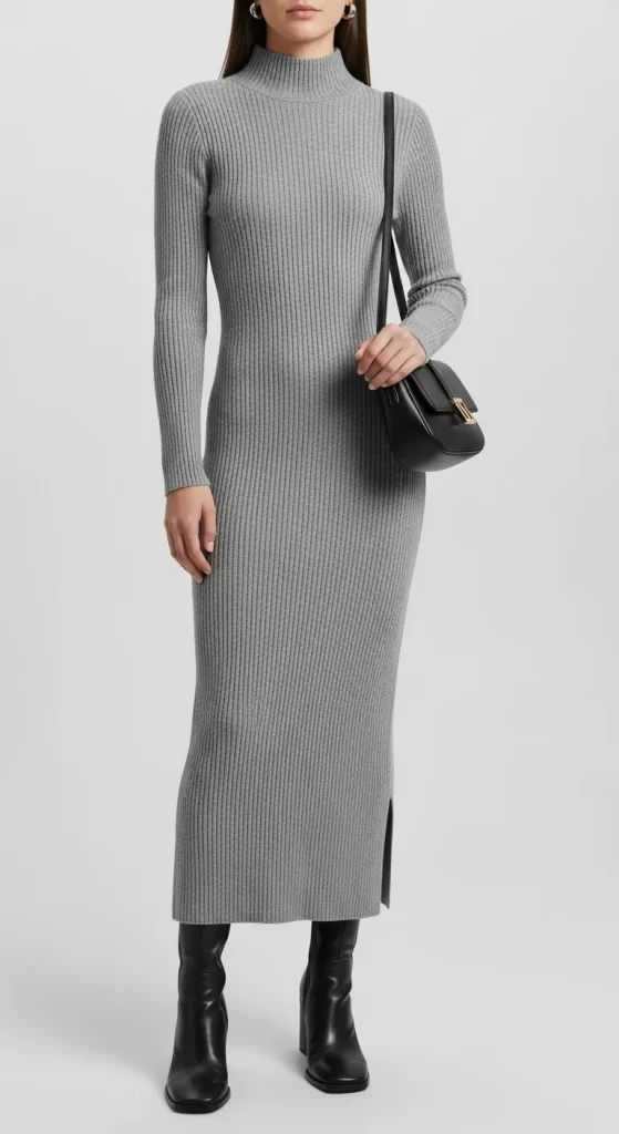 The Sleek Ribbed-Knit Dress