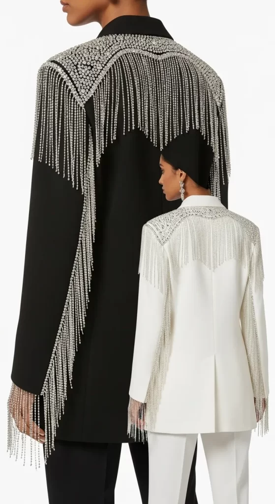The Dazzling Crystal Fringe Blazer The Dazzling Crystal Fringe Blazer