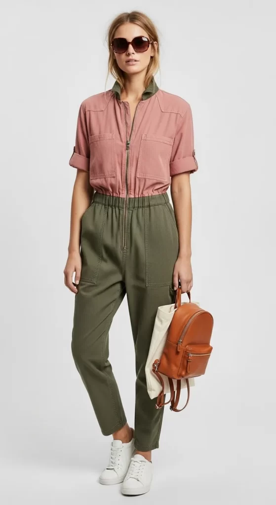 The Two-Tone Utility Jumpsuit The Two-Tone Utility Jumpsuit