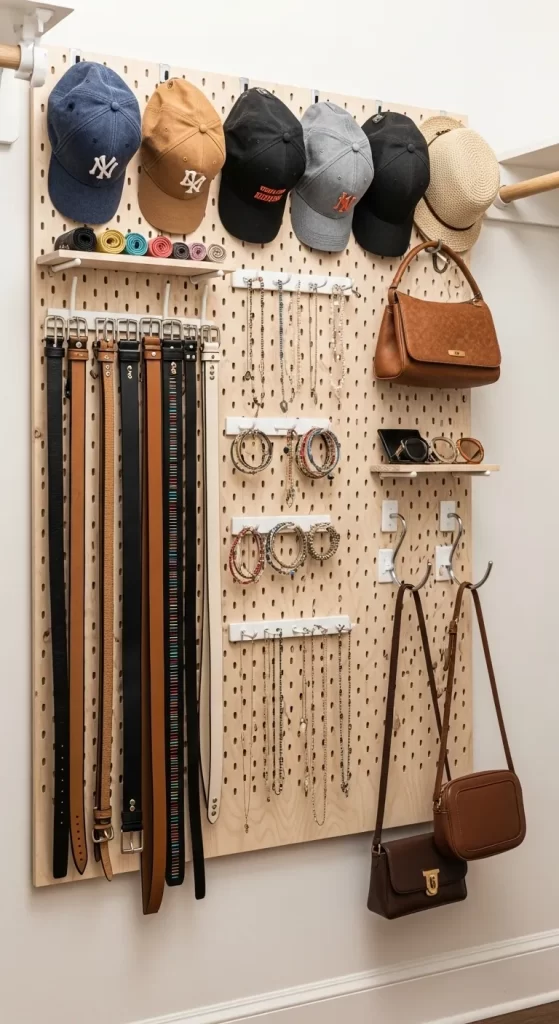 The All-in-One Accessory Pegboard Wall The All-in-One Accessory Pegboard Wall