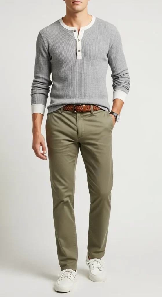 The Casual Henley & Chinos The Casual Henley & Chinos