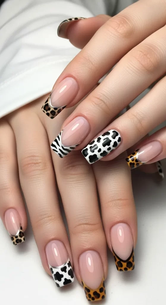 Wild French Manicure