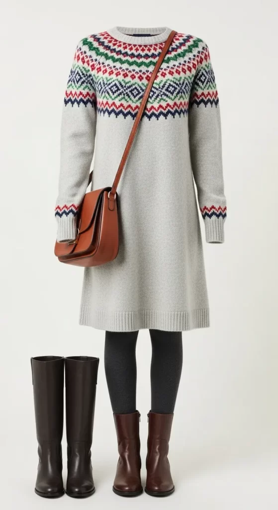 The Cozy Fair Isle Sweater Dress The Cozy Fair Isle Sweater Dress
