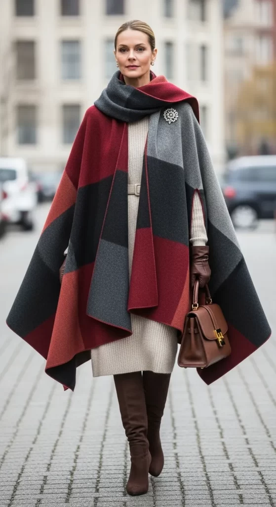 The Elegant Color-Block Cape The Elegant Color-Block Cape