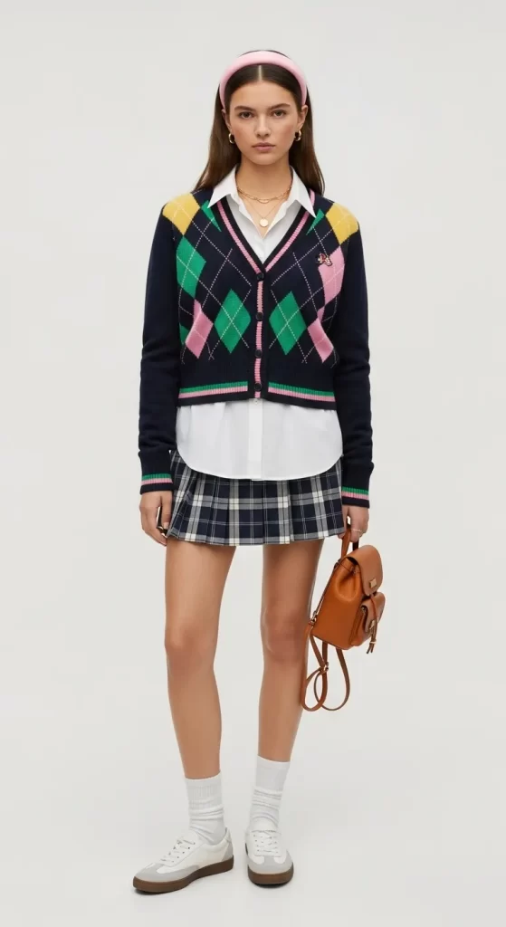 The New-Prep Argyle Cardigan The New-Prep Argyle Cardigan