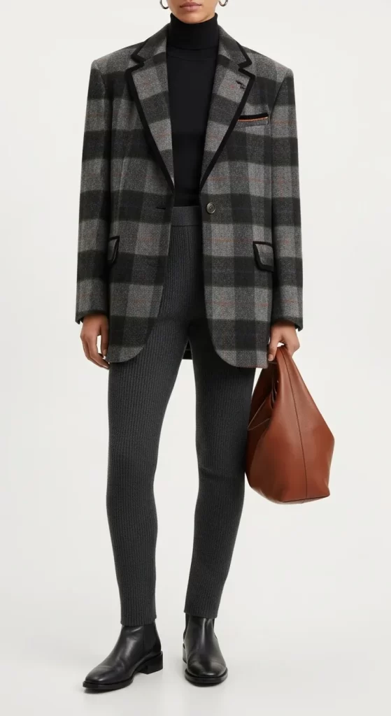 The Polished Plaid and Knit Combo