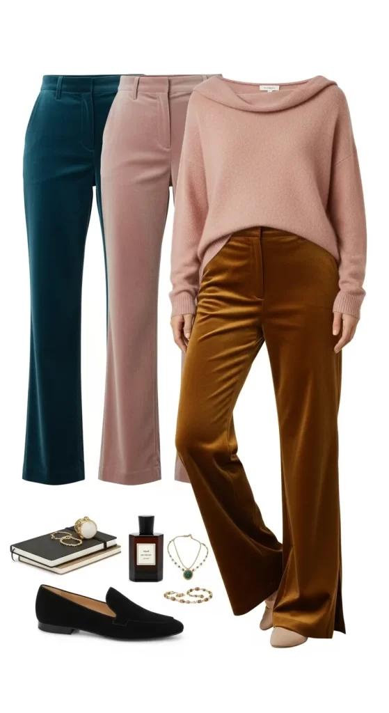 The Luxe Velvet Trouser Look