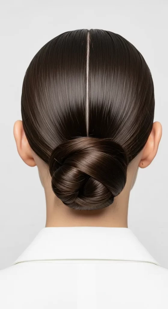 The Minimalist Center-Part Bun The Minimalist Center-Part Bun