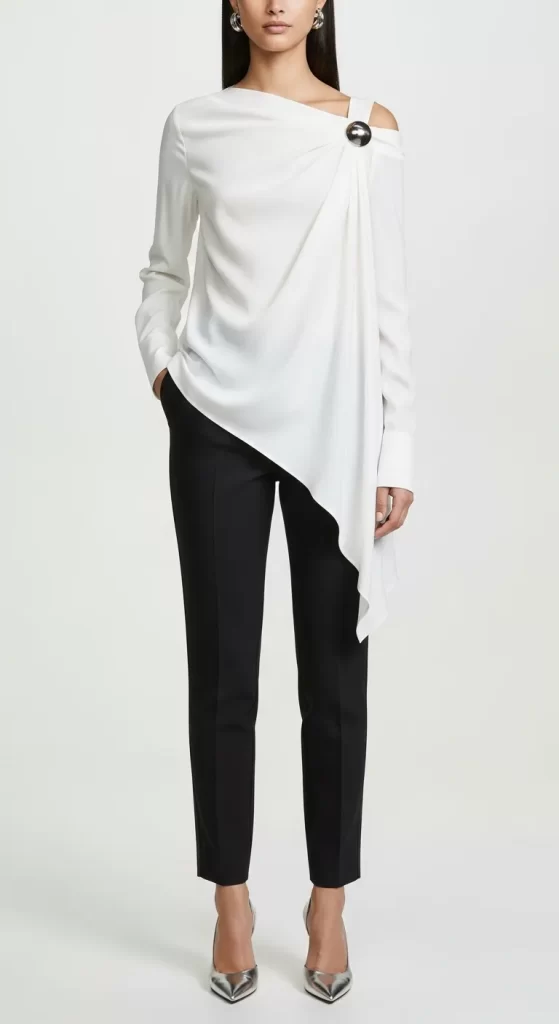 The Asymmetrical Draped Blouse
