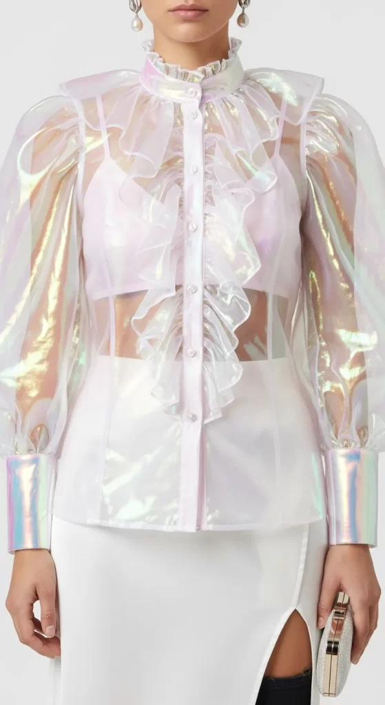 The Iridescent Ruffled Organza Blouse The Iridescent Ruffled Organza Blouse