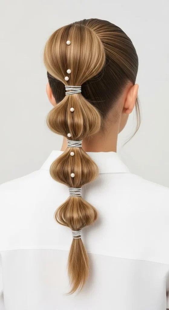 The Pearlescent Bubble Ponytail The Pearlescent Bubble Ponytail