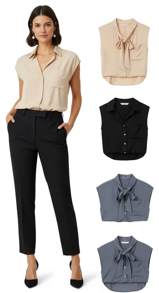  The Polished Tie-Neck Blouse