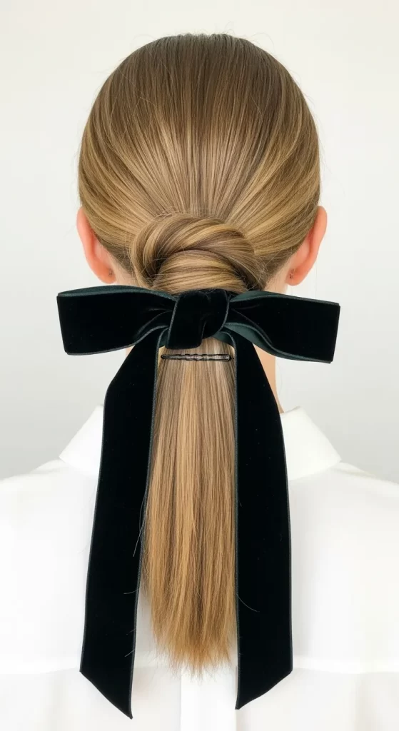 The Classic Velvet Bow Ponytail The Classic Velvet Bow Ponytail