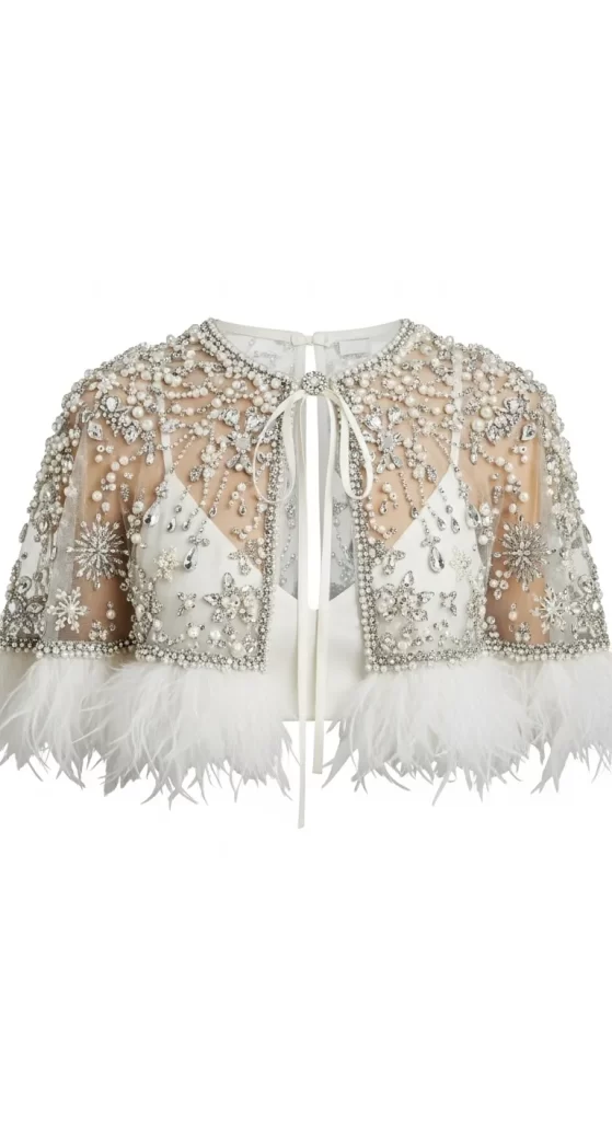The Frosted Snowflake Beaded Capelet The Frosted Snowflake Beaded Capelet