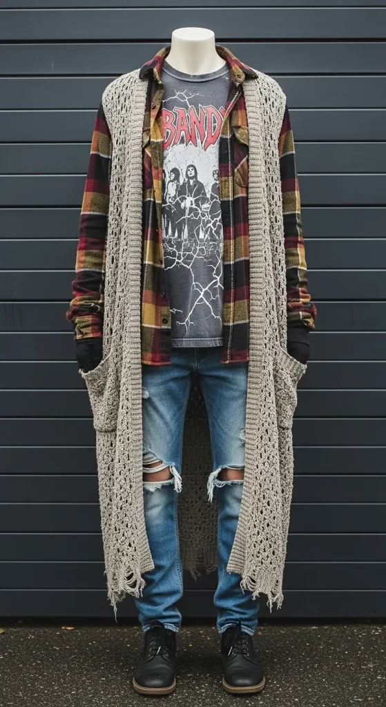 The Grunge-Era Long Cardigan