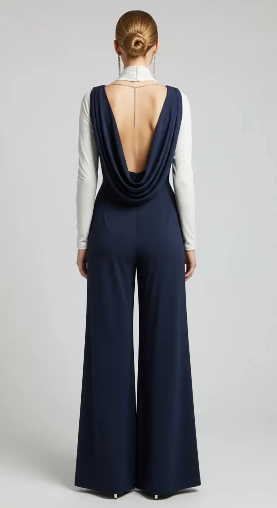 The Elegant Cowl-Back Jumpsuit The Elegant Cowl-Back Jumpsuit