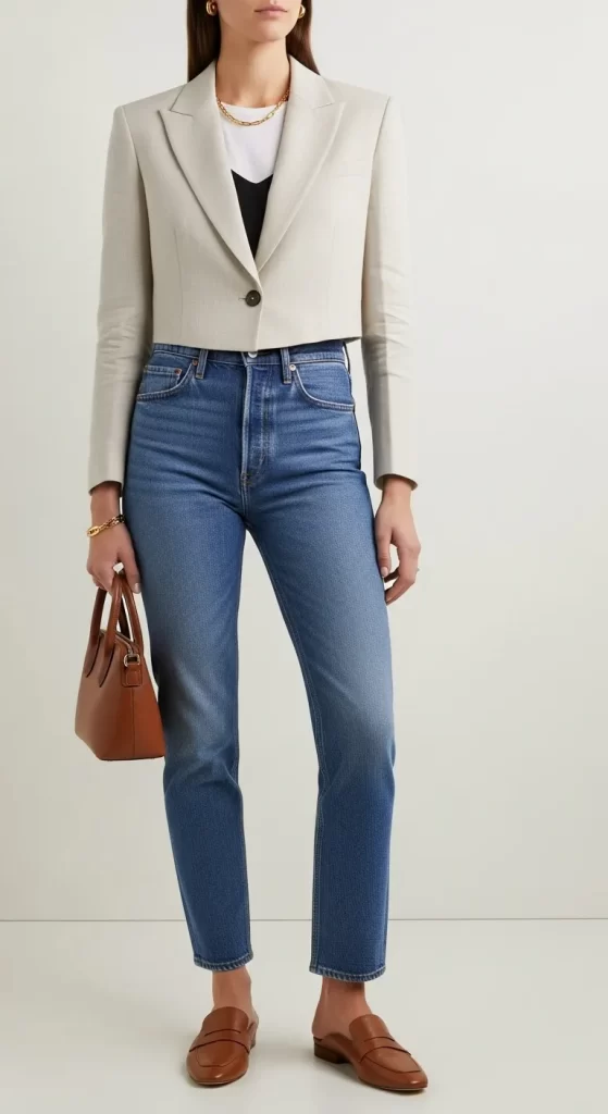 The Cropped Blazer & Denim The Cropped Blazer & Denim