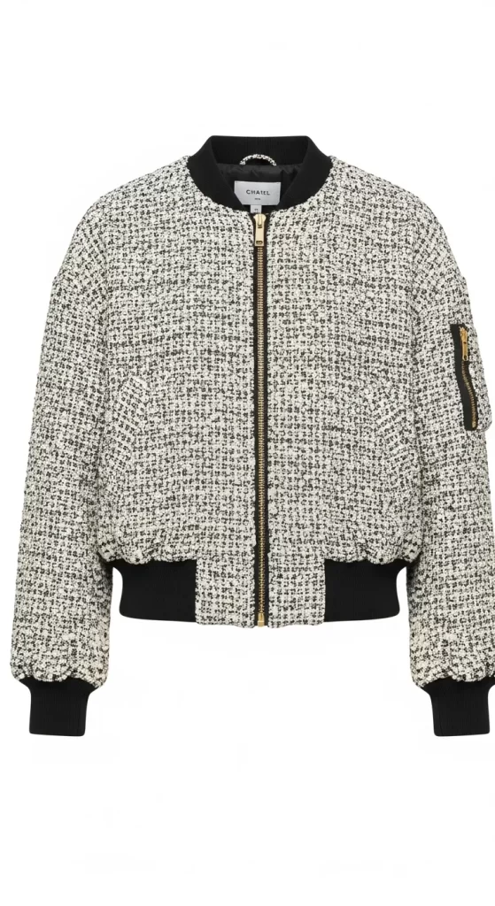 The Chic Tweed Bomber Jacket