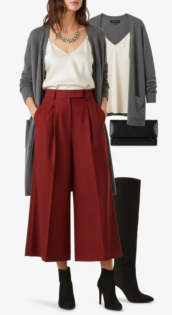 The Sophisticated Crimson Culottes