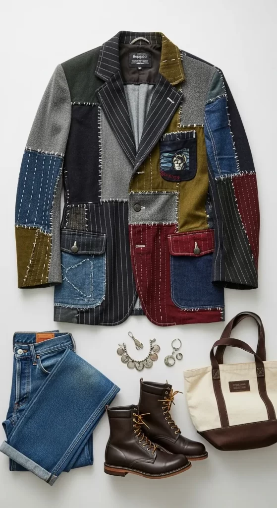 The Artisan Patchwork Workwear Blazer The Artisan Patchwork Workwear Blazer