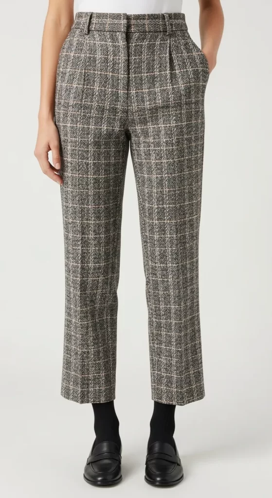 The Tailored Plaid Ankle Trousers