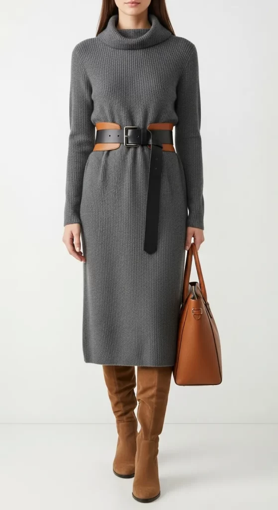 The Statement Belt Sweater Dress The Statement Belt Sweater Dress
