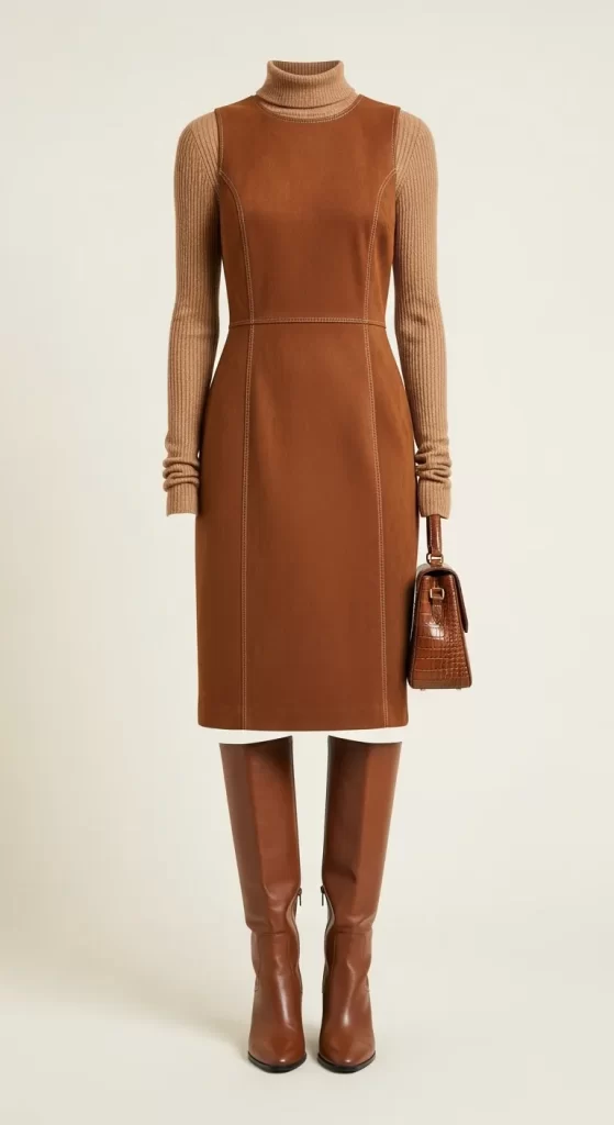 The Layered Suede Pinafore