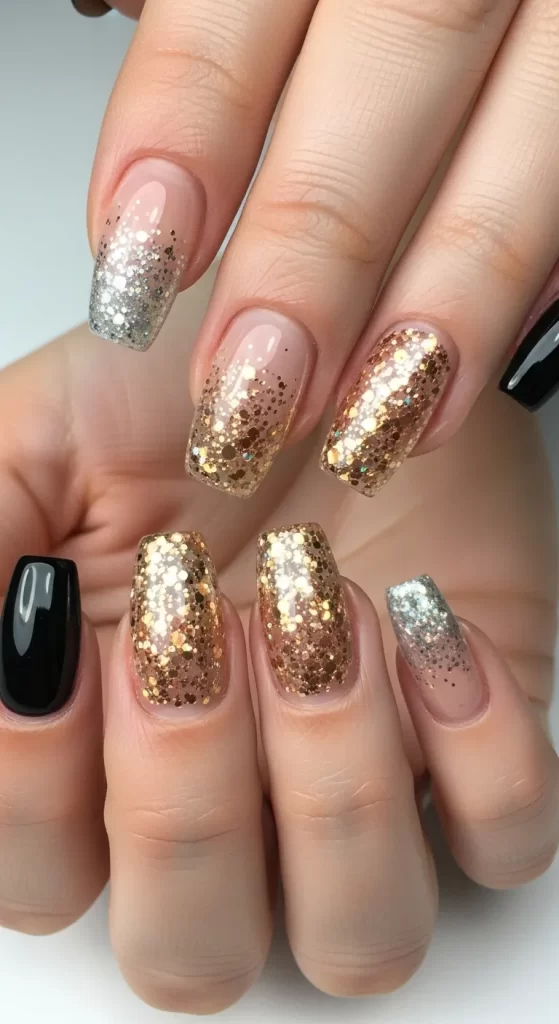 Mixed Metal Glitter Fade
