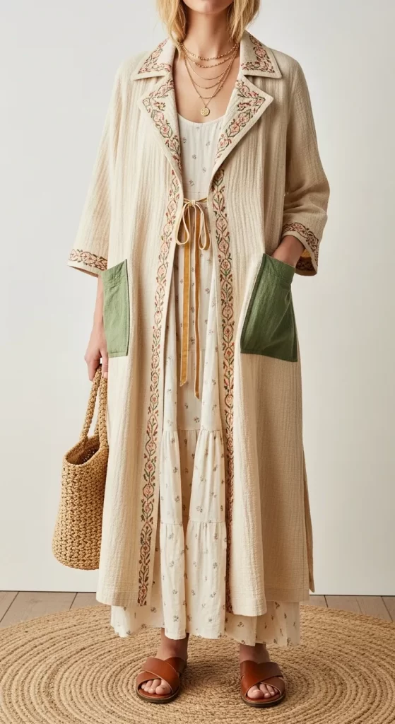 The Boho Embroidered Duster Blazer The Boho Embroidered Duster Blazer