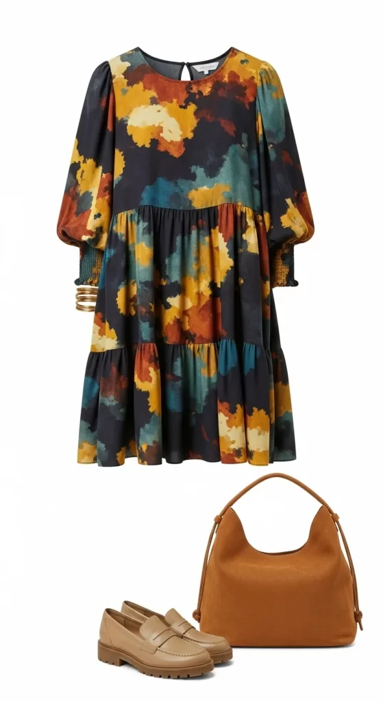 The Abstract-Print Smock Dress