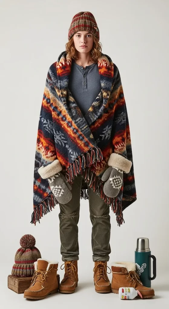 The Campfire Poncho Blanket The Campfire Poncho Blanket