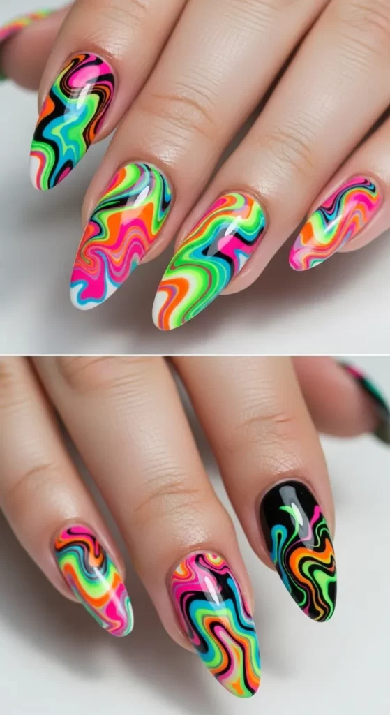 Psychedelic Neon Swirl