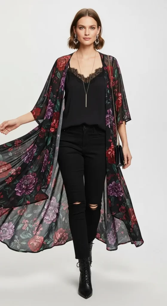 The Moody Floral Kimono The Moody Floral Kimono