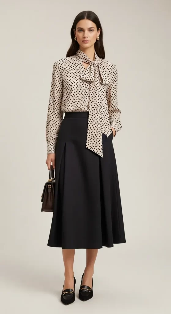 The Pussy-Bow Blouse & Skirt The Pussy-Bow Blouse & Skirt