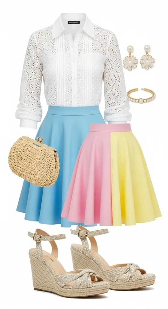 The Playful Eyelet Blouse and Skirt The Playful Eyelet Blouse and Skirt