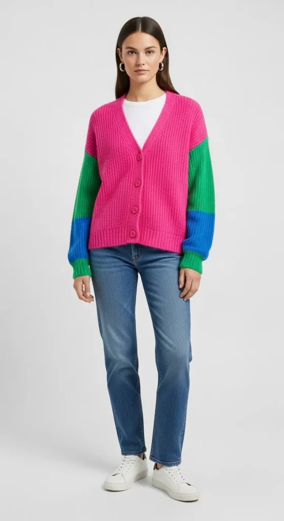 The Joyful Color-Block Cardigan The Joyful Color-Block Cardigan