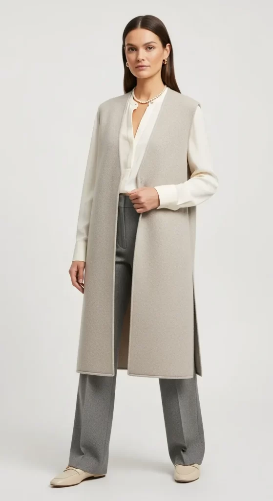 The Longline Wool Vest Ensemble