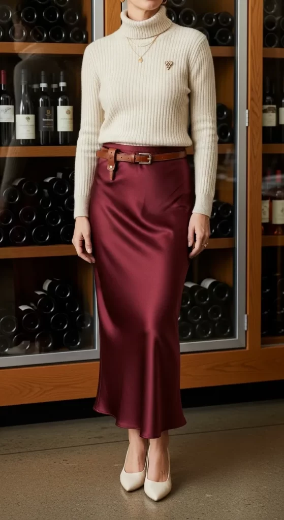 The Silk Skirt & Knit Sweater