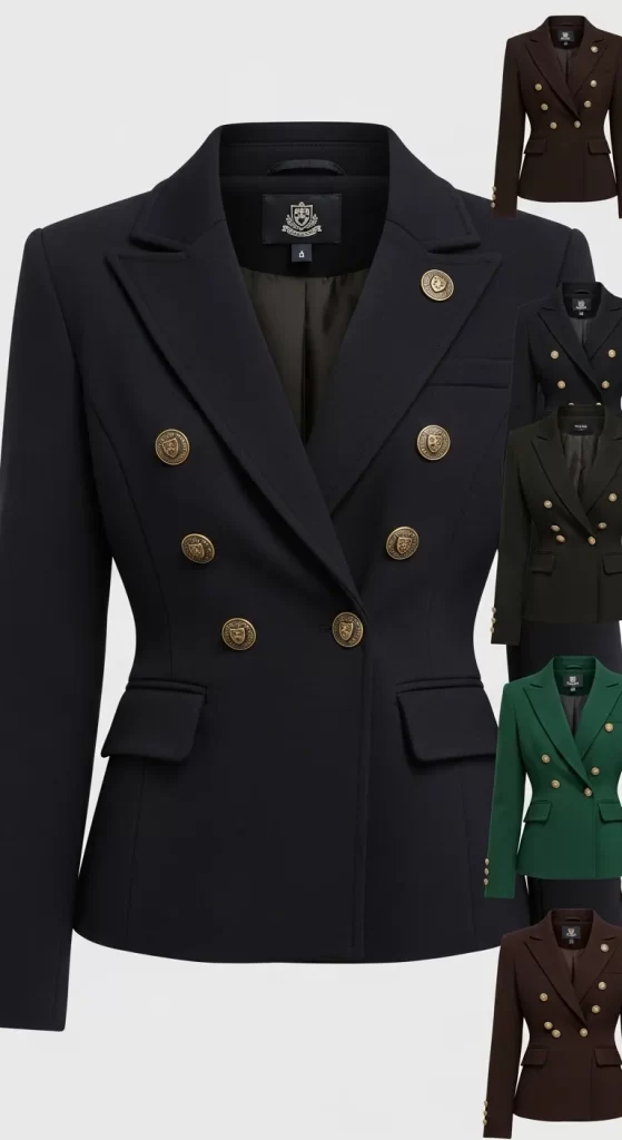  The Gold Button Military Blazer