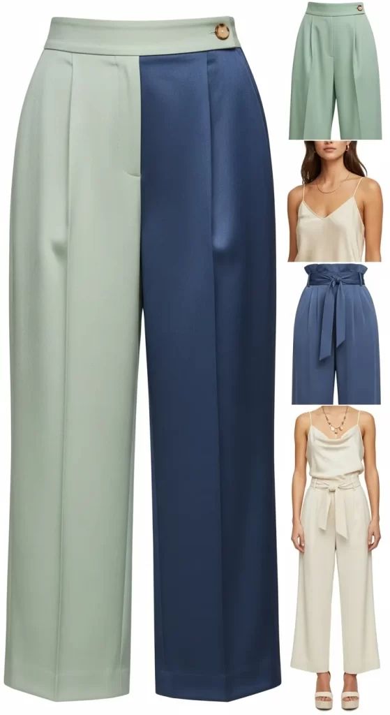 The Color-Block Crepe Trousers