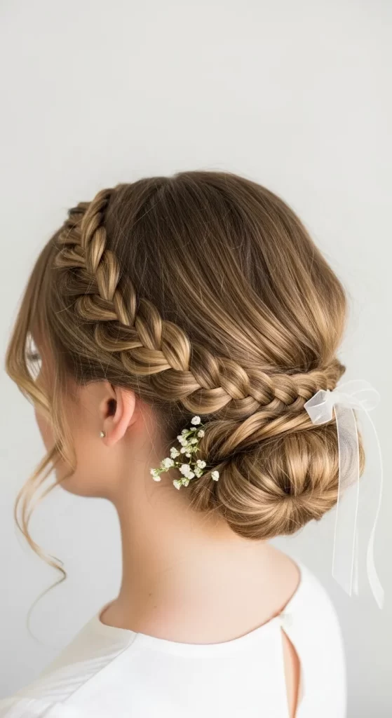 The Ribbon-Tied Braided Chignon The Ribbon-Tied Braided Chignon