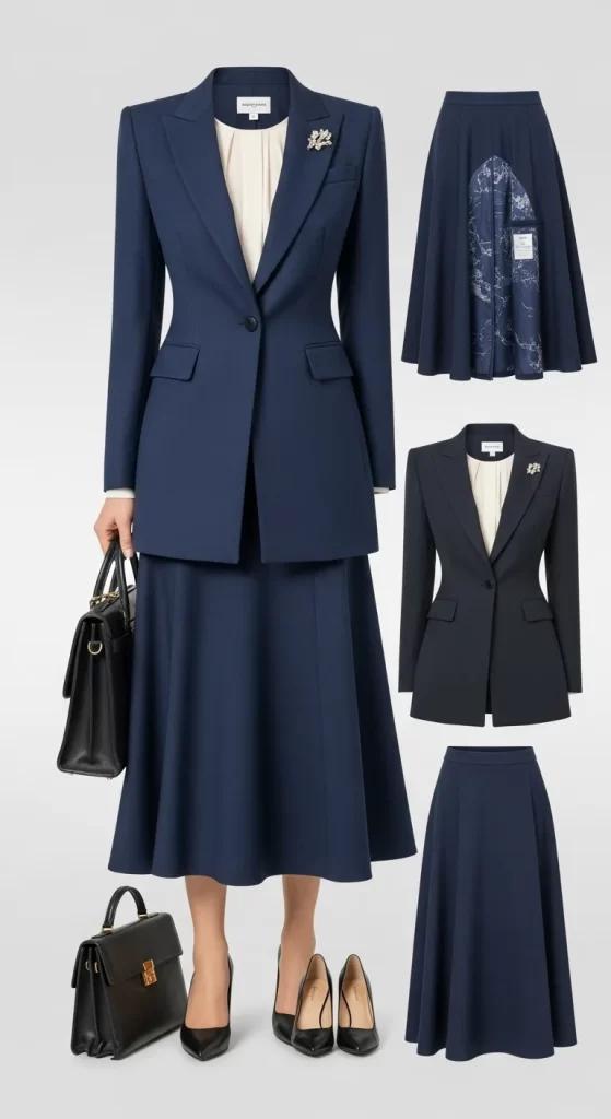 The Timeless Navy Skirt Suit