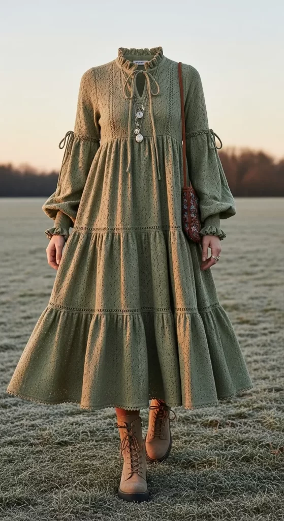 The Olive Grove Tiered Knit Dress The Olive Grove Tiered Knit Dress