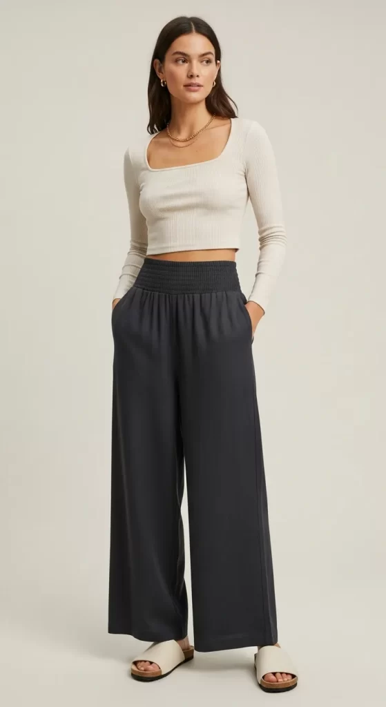 The Wide Leg Linen Trouser The Wide Leg Linen Trouser