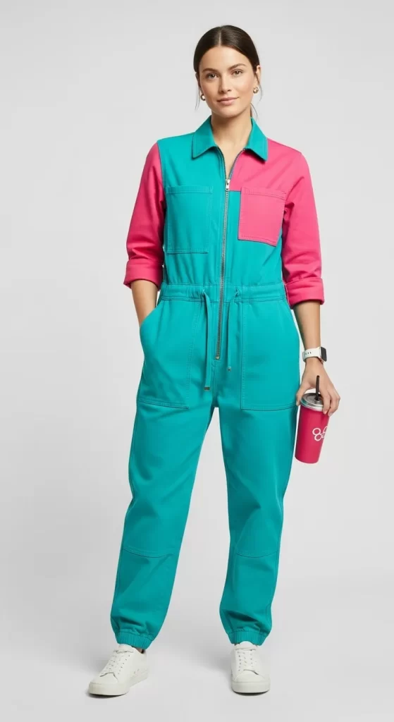 The Color Block Utility Jumpsuit The Color Block Utility Jumpsuit